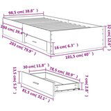  Okvir za krevet s uzglavljem smeđa boja hrasta 100x200cm drveni | shoptok.hr