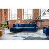 Miuform Temno modra žametna raztegljiva kotna sedežna garnitura (levi kot) Lofty Lilly – | Shoptok.si