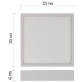  LED svetilo nadometno NEXXO, kvadratno, belo, 21W,Nevtralna bela | Shoptok.si