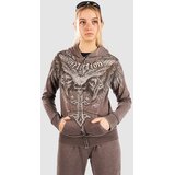 Affliction Death Eyes Burnout Zip Hoodie brown burnout wash | shoptok.hr