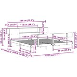 vidaXL Krevet s regalom za knjige bez madraca 180x200 cm od borovine | shoptok.hr