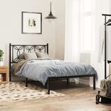  The Living Store Kovinski posteljni okvir z vzglavjem črn 100x200 cm - Posteljni Okvir, (21529201) | Shoptok.si