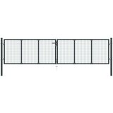  Mrežasta vrtna vrata od pocinčanog čelika 400 x 150 cm siva | shoptok.hr