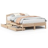 Maison Chic Posteljni okvir - Dvoposteljna postelja - Zakonska postelja brez vzmetnice 150x200 cm trdna borovina-J10995, (21763309) | Shoptok.si
