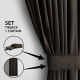 Restilo Rjava žametna zavesa za delno zatemnitev 140x270 cm Eyelets – | Shoptok.si