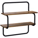 Zidna polica s 2 razine Dimljeni hrast 60 x 24,5 x 61 cm | shoptok.hr