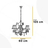 Lesnina XXXL KRISTALNA VISEČA SVETILKA 60/105 cm E14 | Shoptok.si