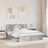  Krevetna konstrukcija s ladicama Betonski sivi 160 x 200 cm Siva 210 x 163 x 90 cm | shoptok.hr