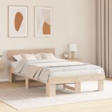 vidaXL Konstrukcija postelje Rjava 140 x 190 cm Masivno borovo les | Shoptok.si