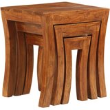  Set uklapajućih stolića 3 kom 50x35x50 cm smeđi drvo bagrema | Eponuda.ba