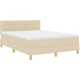  Krevet s podnicom s madracem Krem 140x190 cm Tkanina Slike