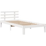  Okvir kreveta s uzglavljem bijeli 75x190 cm od borovine | shoptok.hr