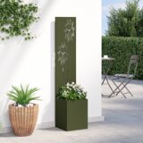 vidaXL Vrtni Sadič s Dekorativnom Pločom Srebrna 32 x 140 cm | shoptok.hr