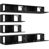  Set TV komoda Zidne 6 pcs Crni hrast Konstruirano drvo | shoptok.hr
