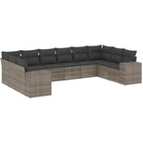  The Living Store Vrtna sedežna garnitura 10-delna z blazinami siv poli ratan - Vrtna Sedežna Garniture, (21460338) | Shoptok.si