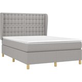  Krevet s oprugama i madracem svjetlosivi 140x190 cm od tkanine | shoptok.hr
