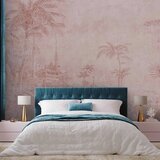  Foto tapeta - Landscape with temple - engraving of Indian architecture with palm trees 500x350 Premium | shoptok.hr