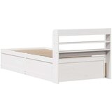  Okvir kreveta s uzglavljem bijeli 90 x 190 cm od borovine | shoptok.hr