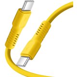 Forever Polnilni kabel 3A in sinhronizacija USB-C na USB-C 60W 1,8m, Rumena, (5000191904) | Shoptok.si