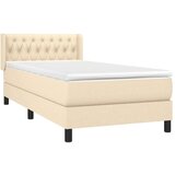  Krevet s oprugama i madracem krem 100 x 200 cm od tkanine | shoptok.hr