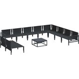 Sjedeća garnitura za vrt s jastukom 11 pcs Crna Čelik | shoptok.hr