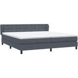 vidaXL Box Spring postelja z vzmetnicami Temno siva 180x210 cm žamet | Shoptok.si