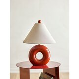 Bloomingville Rdeča/kremno bela keramična namizna svetilka s tekstilnim senčilom (višina 42 cm) Panja – | Shoptok.si