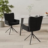  Okretne blagovaonske stolice 2 kom crne baršunaste | shoptok.hr