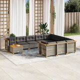 Maison Chic Seti vrtnega pohištva - Vrtna garnitura - Vrtni pohištvo set 11-delna z blazinami siv poli ratan, (21816030) | Shoptok.si