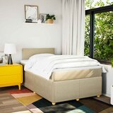  Krevet s oprugama i madracem krem 120 x 200 cm od tkanine | shoptok.hr