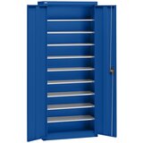 eurokraft pro Omara za material, iz jeklene pločevine, višina 1575 mm, encijan modra RAL 5010, 9 polic | Shoptok.si