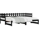  Dnevni ležaj na izvlačenje crni 2x(90x200) cm masivna borovina | Eponuda.ba