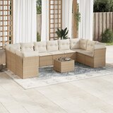 vidaXL 11-dijelni set vrtnih sofa od poliratana s jastucima bež Cijene