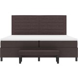  Krevet s podnicom madracem i klupicom tamno smeđa 200x200 cm tkanina | shoptok.hr