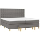  Box spring postelja z vzmetnico temno siva 200x200 cm blago, (20898833) | Shoptok.si