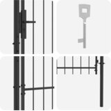 vidaXL Vrtna vrata s ključavnico Siva 150 x 100 cm 100 x 150 cm Jeklo | Shoptok.si