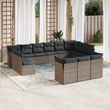 vidaXL 13-dijelni set vrtnih sofa od poliratana s jastucima sivi Cijene