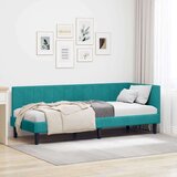 vidaXL kutni okvir kreveta s uzglavljem tirkizna 80 x 200 cm baršun | shoptok.hr