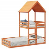 The Living Store Pograd s streho voščeno rjav 80x200 cm trdna borovina - Pograd, (21625317) | Shoptok.si