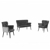 Atelier Del Sofa sofa i dve fotelje paris black metal grey Cene