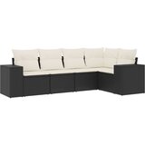 Maison Chic Seti vrtnega pohištva - Vrtna garnitura - Vrtni pohištvo set 5-delna z blazinami črn poli ratan, (21816883) | Shoptok.si