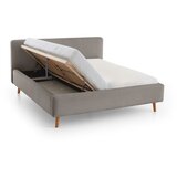 Meise Möbel Sivi tapecirani bračni krevet s prostorom za pohranu s podnicom 140x200 cm Mattis – | shoptok.hr