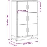 vidaXL Visoka ploča dimljeni hrast 68x35x106,5cm izrađeno drvo i metal | shoptok.hr