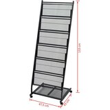 vidaXL Stalak za Časopise 47,5x43x133 cm crna A4 | shoptok.hr
