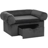 SOFA za pse s ladicom tamnosiva 75 x 50 x 38 cm plišana | shoptok.hr