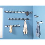 eurokraft basic Garderobna letev, aluminijasto bele barve, 10 kljukic iz umetne mase | Shoptok.si