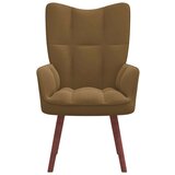  Stolica za opuštanje smeđa baršunasta | shoptok.hr