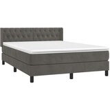  Box spring posteljni z vzmetnico temno siv 140x190 cm žamet, (20739615) | Shoptok.si