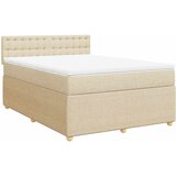  Krevet s oprugama i madracem krem 140x200 cm od tkanine | shoptok.hr