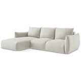 Makamii Bež sklopiva kutna garnitura (s lijevim kutom/s ležaljkom) Leila – | shoptok.hr